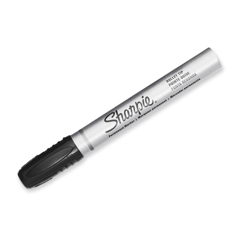 Sharpie Metal Permanent Marker Bullet Black Pk4
