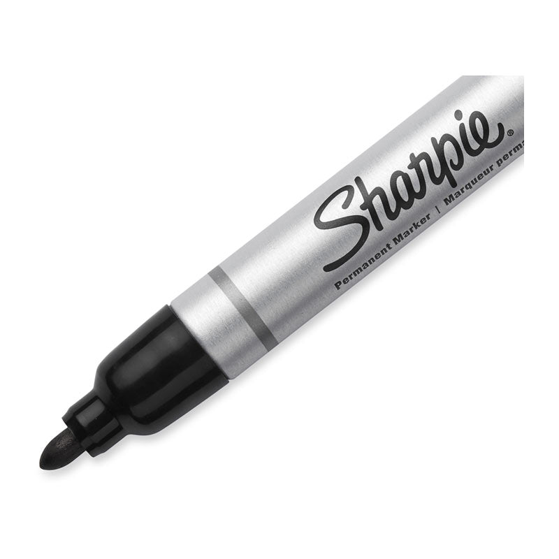 Sharpie Metal Permanent Marker Bullet Black Pk4