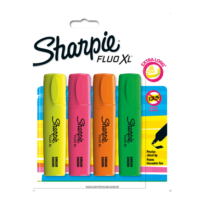 Sharpie Fluo Xl Highlighters - 4 Pack