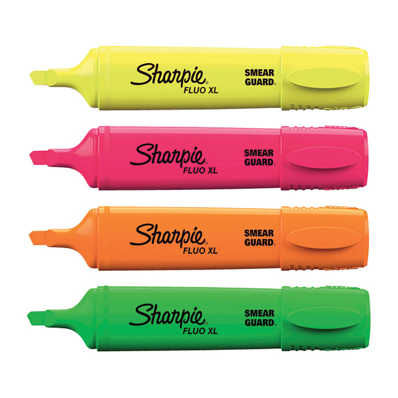 Sharpie Fluo Xl Highlighters - 4 Pack