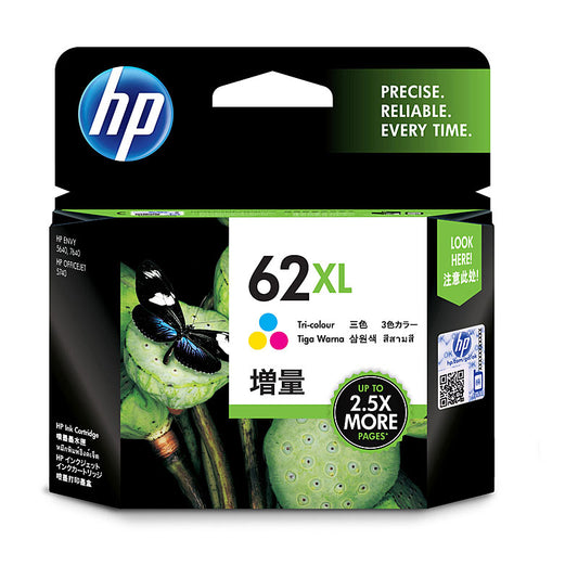 Hp #62XL Tri Colour High Yield Ink Cartridge